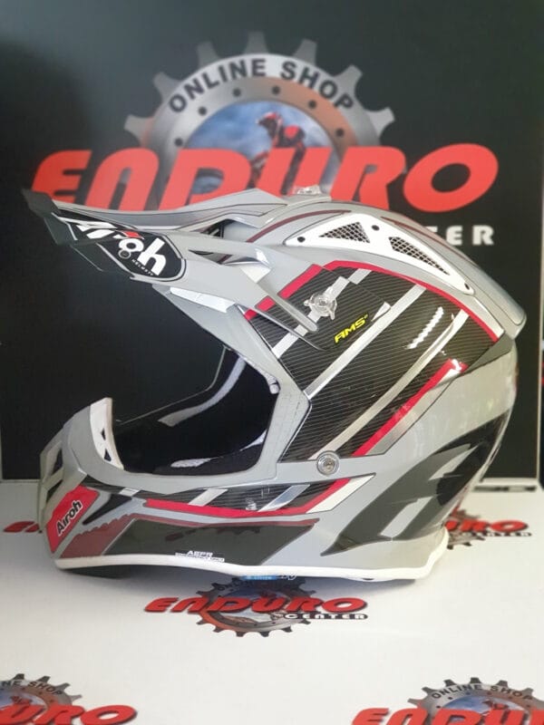 CAPACETE USADO AIROH AVIATOR 2.3 GLOW CHROME GRY/BLK/RED - Image 3