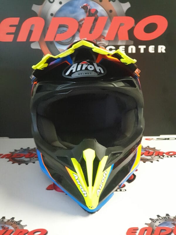 CAPACETE USADO AIROH TERMINATOR BLU/ORG/YELWFLU - Image 4