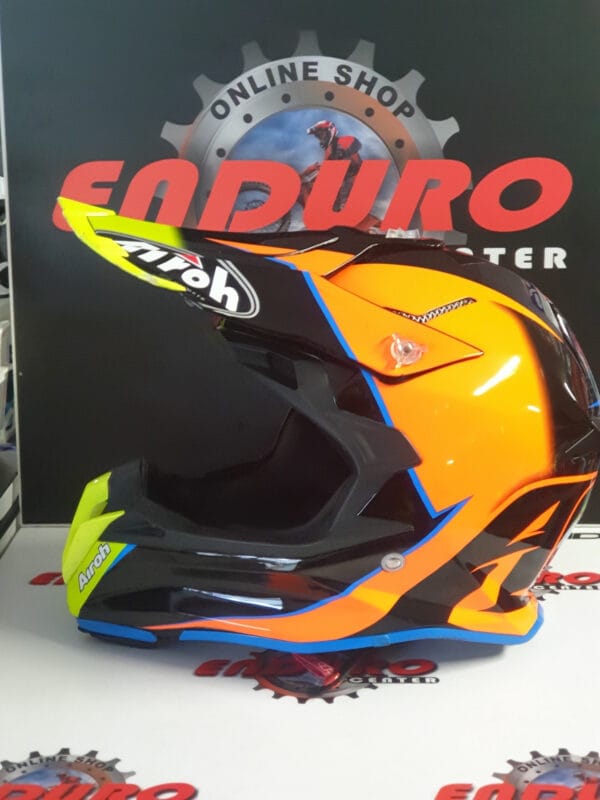 CAPACETE USADO AIROH TERMINATOR BLU/ORG/YELWFLU - Image 3