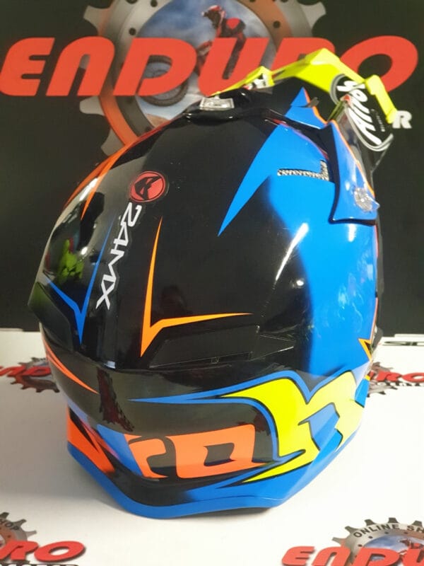CAPACETE USADO AIROH TERMINATOR BLU/ORG/YELWFLU - Image 6