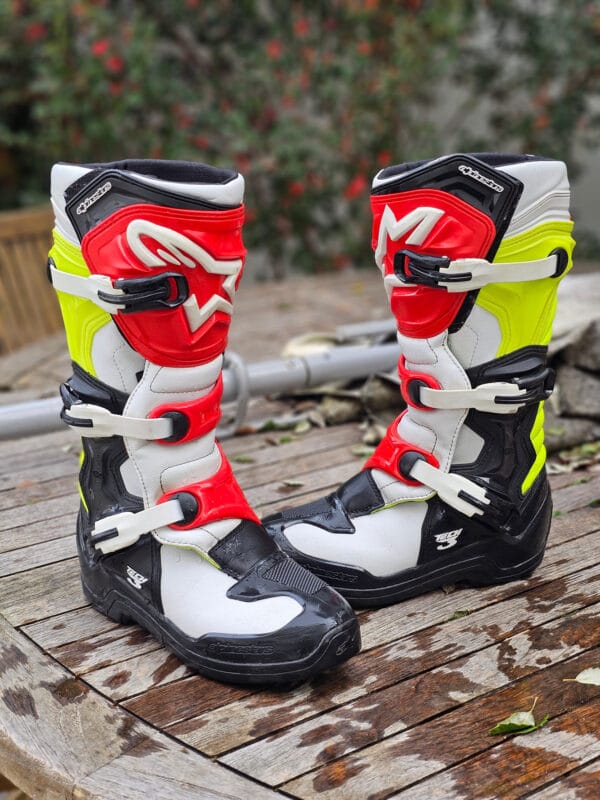 BOTAS USADAS ALPINESTARS TECH 3 BLK/WHT/RD/YELFLU - Image 2