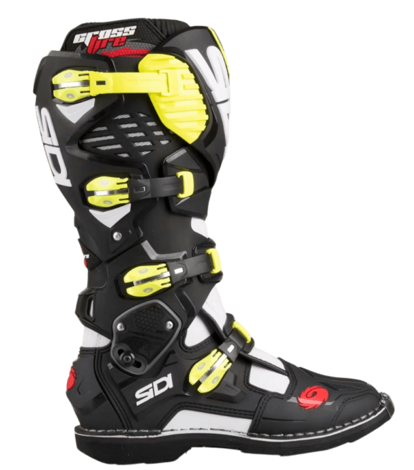 BOTAS SIDI CROSSFIRE 3 BLK/WHT/YELFLU - Image 4