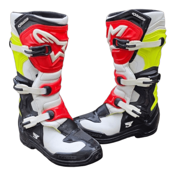 BOTAS USADAS ALPINESTARS TECH 3 BLK/WHT/RD/YELFLU