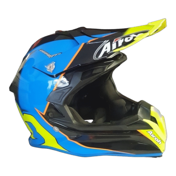 CAPACETE USADO AIROH TERMINATOR BLU/ORG/YELWFLU