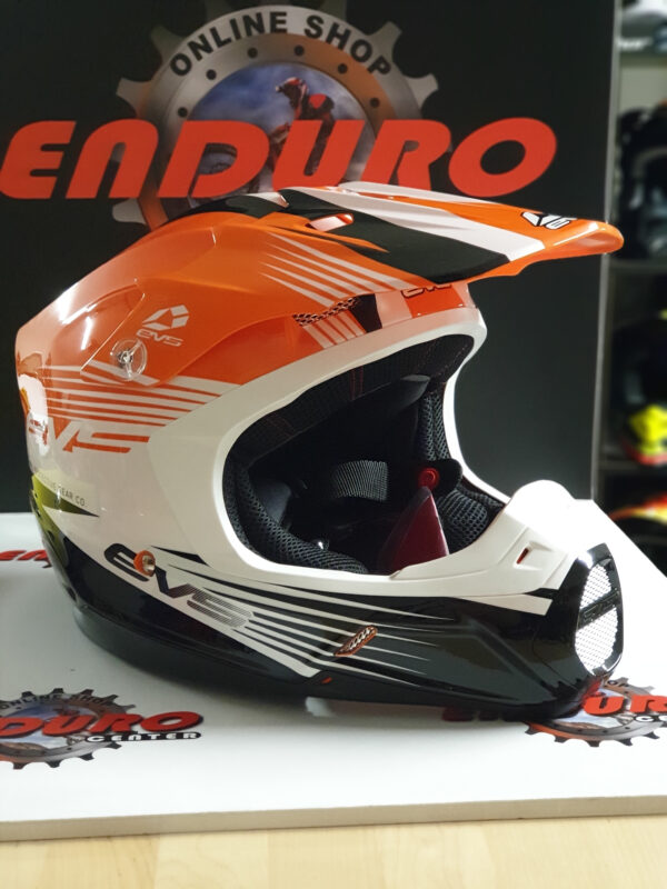 CAPACETE EVS T5 WORKS ORG/WHT/BLK - Image 2