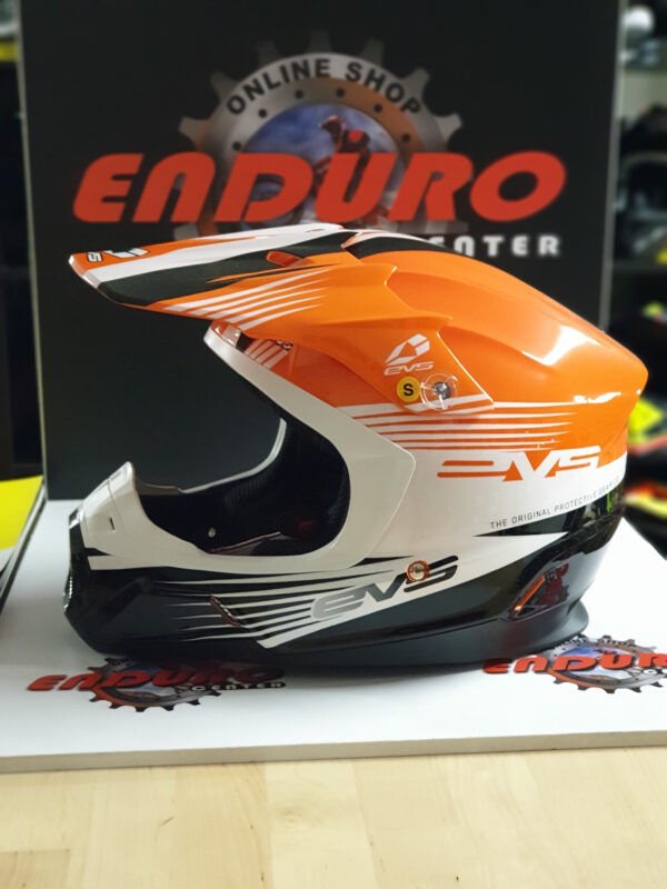 CAPACETE EVS T5 WORKS ORG/WHT/BLK - Image 3