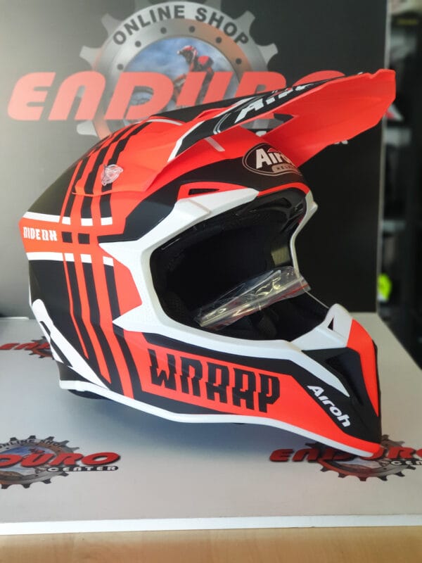 CAPACETE AIROH WRAAP BROKEN ORGFLU/BLK - Image 2