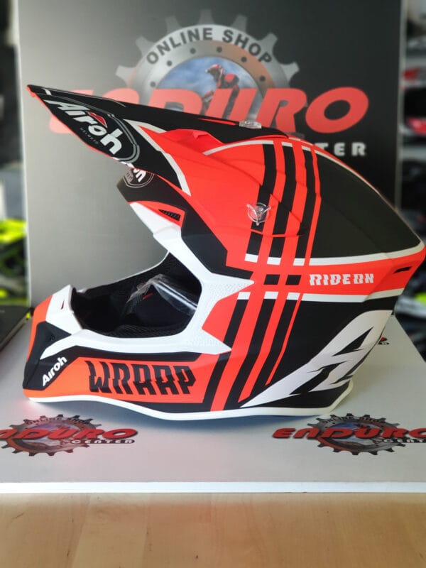 CAPACETE AIROH WRAAP BROKEN ORGFLU/BLK - Image 3