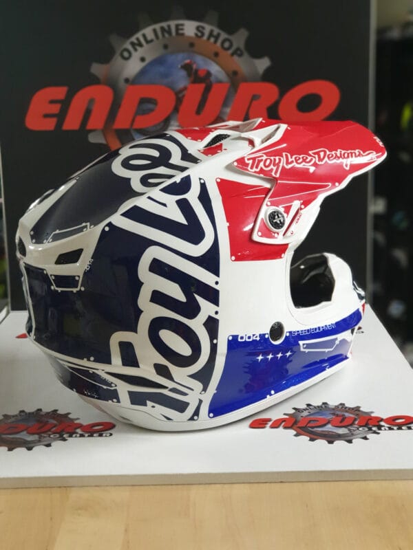 CAPACETE TROY LEE DESIGNS SE4 FACTORY WHT/RED/BLU - Image 3