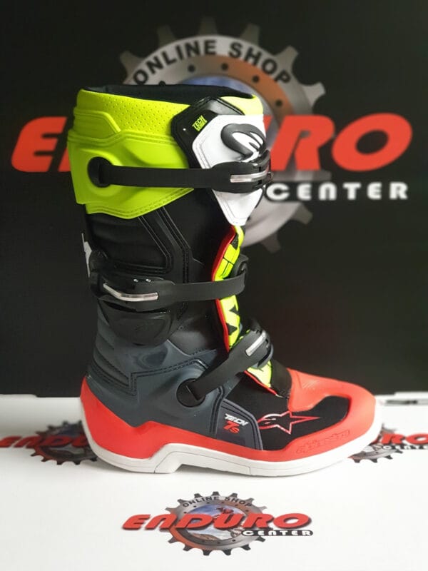 BOTAS ALPINESTARS TECH 7S ORGFLU/GRY/BLK/YLW - Image 3
