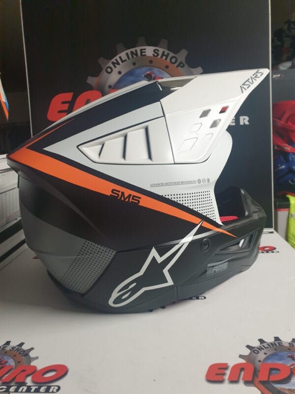 CAPACETE ALPINESTARS SM-5 RAYON BLK/WHT/ORG - Image 4
