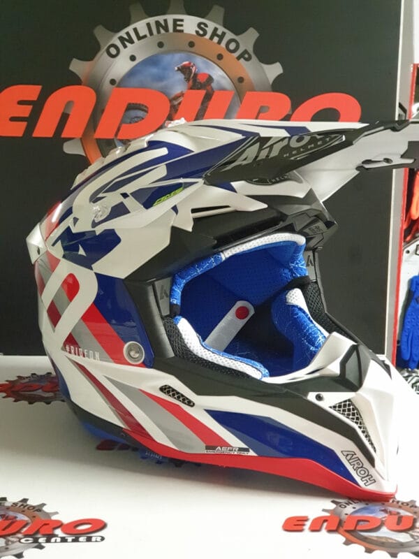 CAPACETE AIROH AVIATOR 3 RAINBOW WHT/RED/BLUE - Image 2