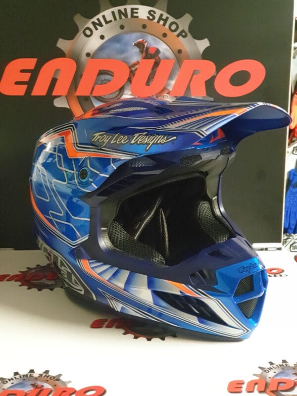 CAPACETE TROY LEE DESIGNS SE5 ECE LOWRIDER BLU/ORG - Image 2
