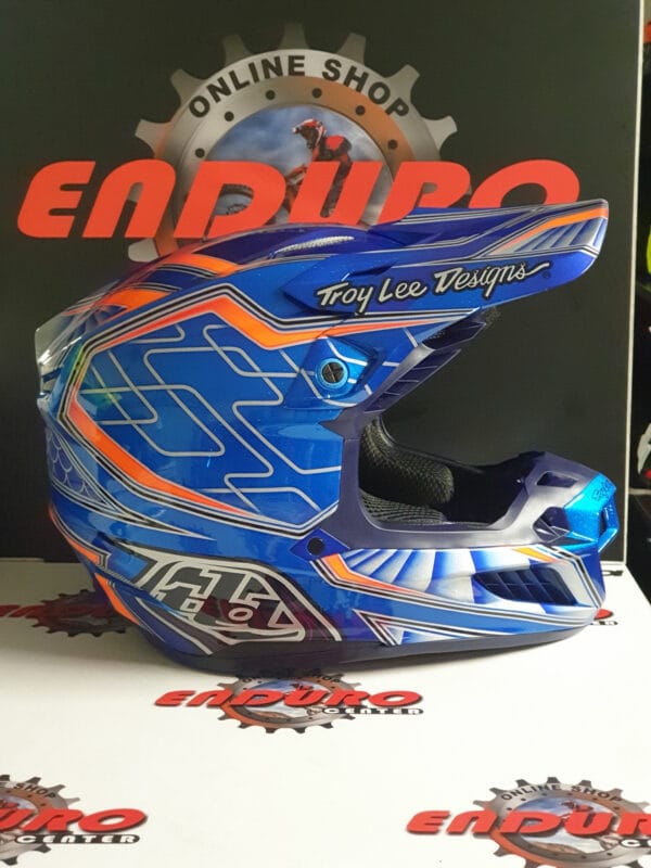 CAPACETE TROY LEE DESIGNS SE5 ECE LOWRIDER BLU/ORG - Image 3