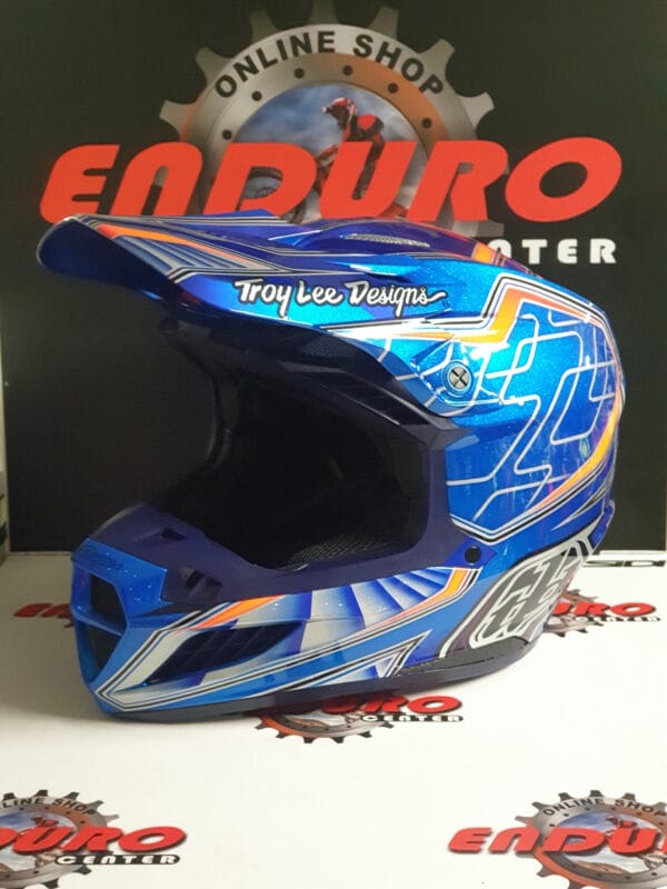 CAPACETE TROY LEE DESIGNS SE5 ECE LOWRIDER BLU/ORG - Image 5