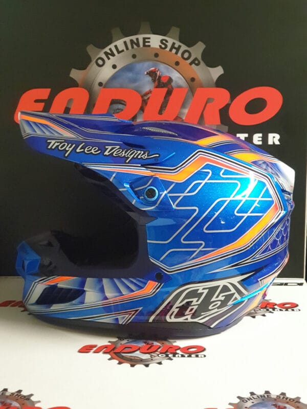 CAPACETE TROY LEE DESIGNS SE5 ECE LOWRIDER BLU/ORG - Image 6