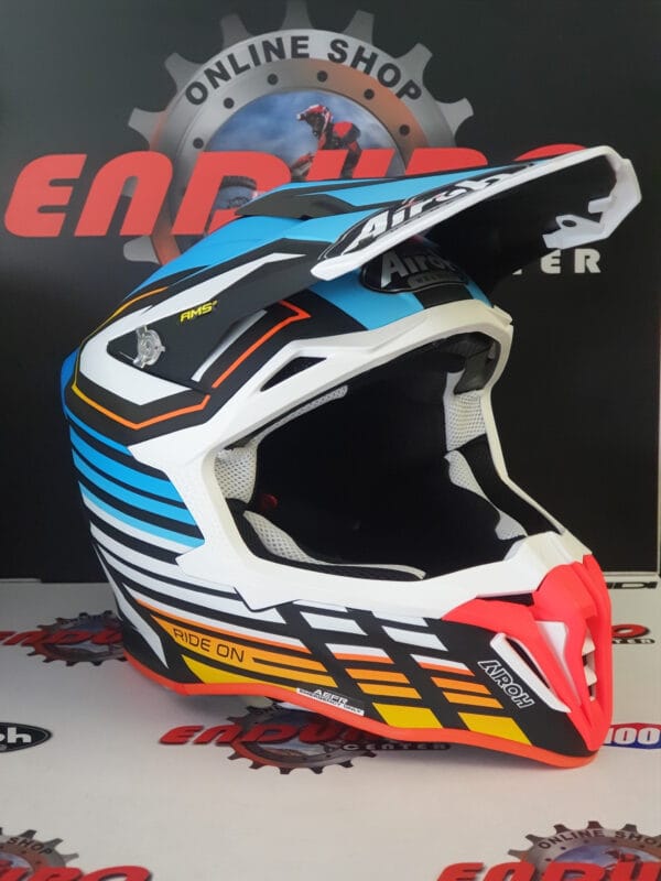 CAPACETE AIROH STRYCKER SHADDED BLU/ORG/WHT/YLW - Image 2