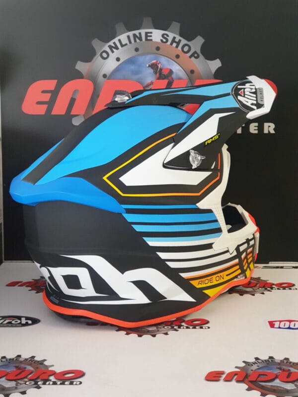 CAPACETE AIROH STRYCKER SHADDED BLU/ORG/WHT/YLW - Image 4