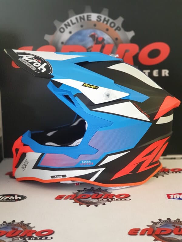 CAPACETE AIROH STRYCKER AXE BLU/ORGFLU/WHT - Image 4
