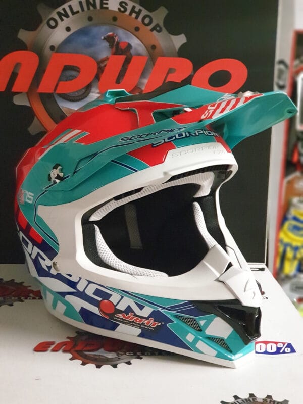 CAPACETE SCORPION VX 15 EVO AIR ARGO GRNWTR/BLU/RED - Image 2
