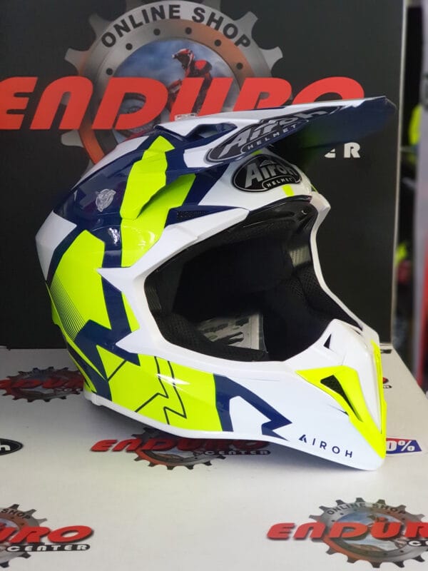 CAPACETE AIROH WRAAP RAZE BLU/YLWFLU/WHT - Image 2