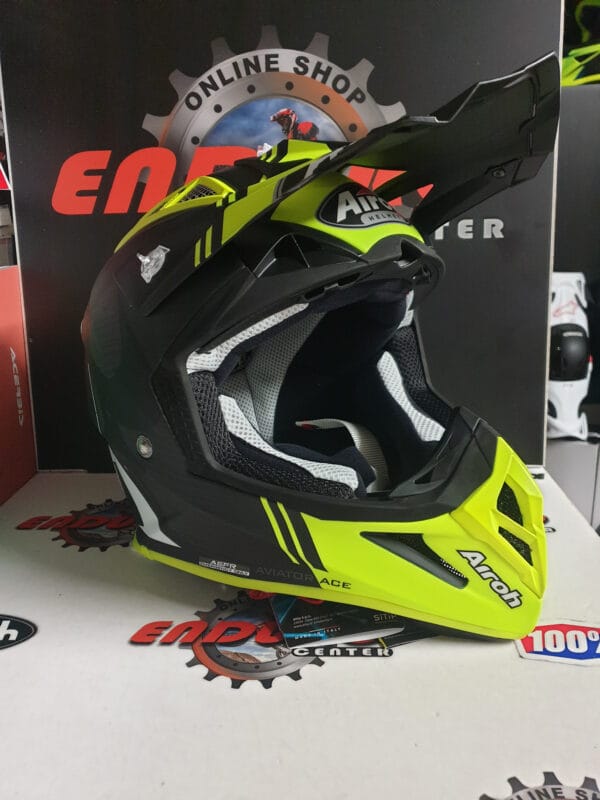 CAPACETE AIROH AVIATOR ACE KYBON BLK/YLWFLU - Image 2