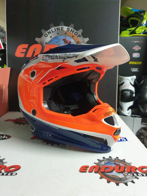 CAPACETE TROY LEE DESIGNS SE4 CORSA DKBLU/ORGFLU/WHT - Image 2