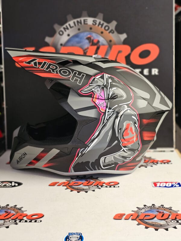 CAPACETE AIROH WRAAAP CYBER REDFLU/BLK/GRY - Image 4
