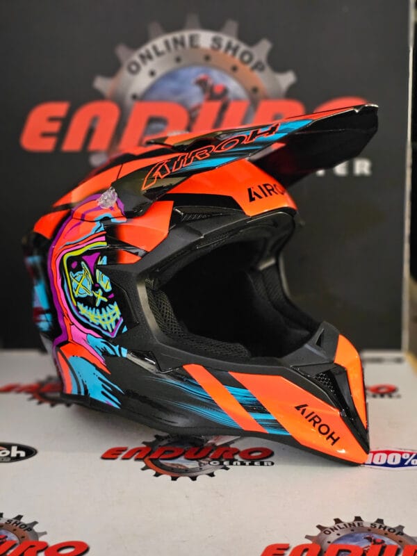 CAPACETE AIROH WRAAAP CYBER ORGFLU/BLK/GRN - Image 2