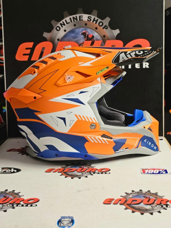 CAPACETE AIROH AVIATOR 3 SPIN ORG/BLU/WHT - Image 3
