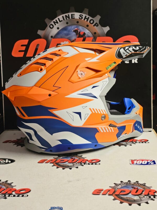 CAPACETE AIROH AVIATOR 3 SPIN ORG/BLU/WHT - Image 4