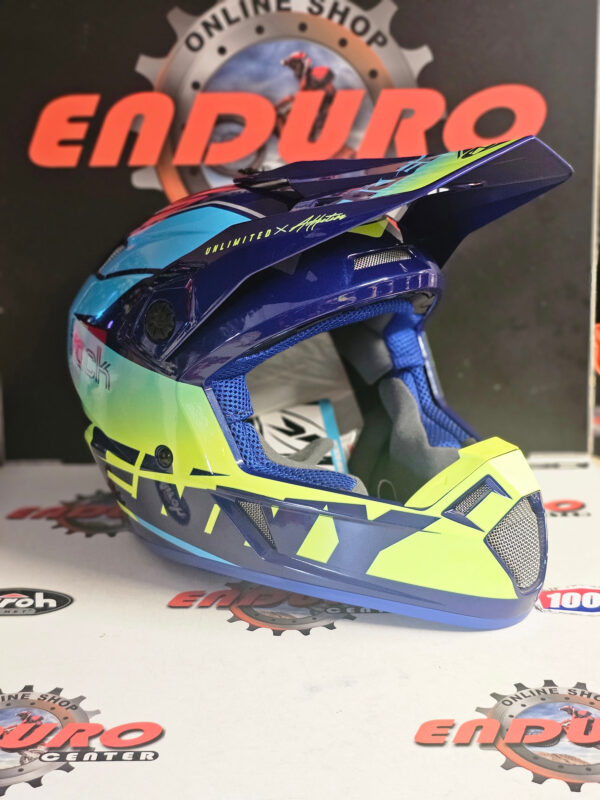 CAPACETE KENNY TRACK GRAPHIC FOCUS DKBLU/BLU/YLWFLU - Image 2