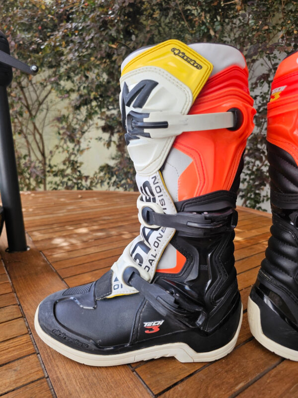 BOTAS USADAS ALPINESTARS TECH 3 BLK/ORGFLU/WHT - Image 6
