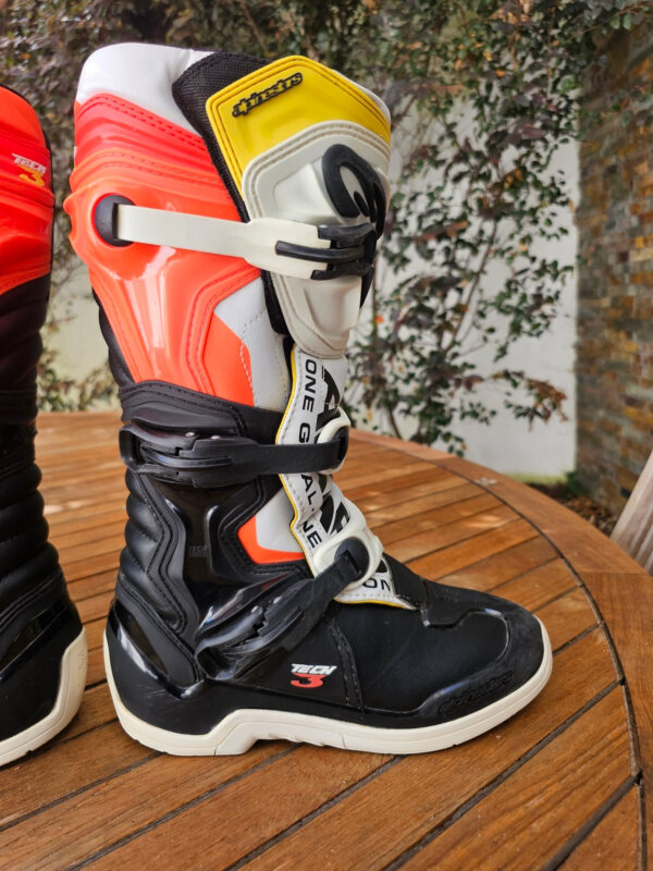 BOTAS USADAS ALPINESTARS TECH 3 BLK/ORGFLU/WHT - Image 5