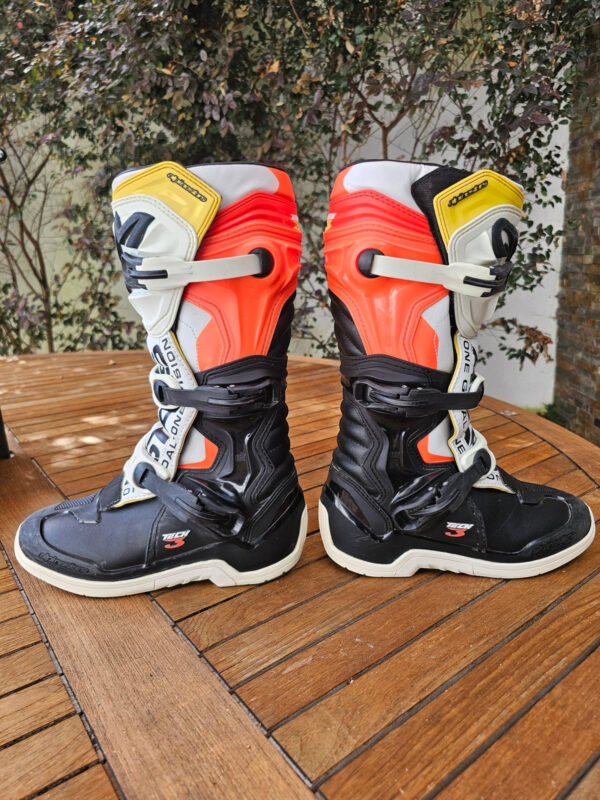 BOTAS USADAS ALPINESTARS TECH 3 BLK/ORGFLU/WHT - Image 4