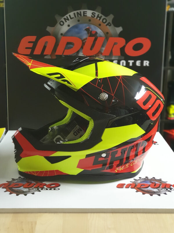 CAPACETE SHOT FURIOUS SPECTRE YLWFLU/RED/BLK - Image 4
