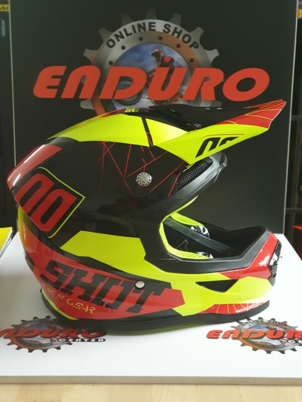 CAPACETE SHOT FURIOUS SPECTRE YLWFLU/RED/BLK - Image 3