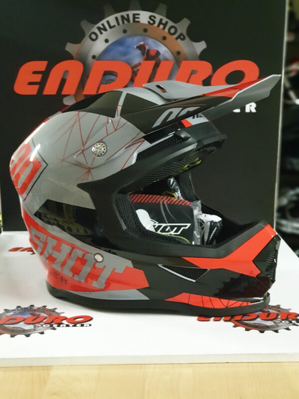 CAPACETE SHOT FURIOUS SPECTRE GRY/RED/BLK - Image 2