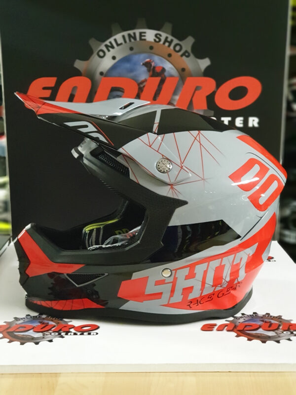 CAPACETE SHOT FURIOUS SPECTRE GRY/RED/BLK - Image 3