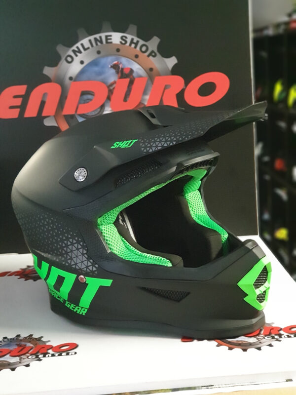 CAPACETE SHOT FURIOUS RAW BLK/GRNFLU - Image 2