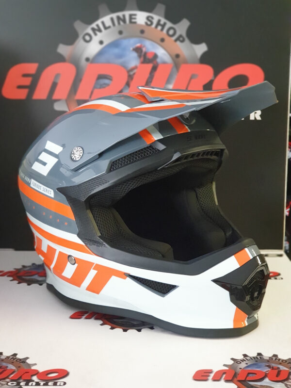 CAPACETE SHOT FURIOUS SHINING GRY/ORG/WHT - Image 2