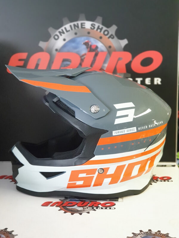 CAPACETE SHOT FURIOUS SHINING GRY/ORG/WHT - Image 3