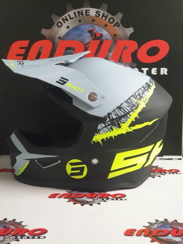 CAPACETE SHOT FURIOUS STORM BLK/LGTGRY/YLWFLU - Image 3