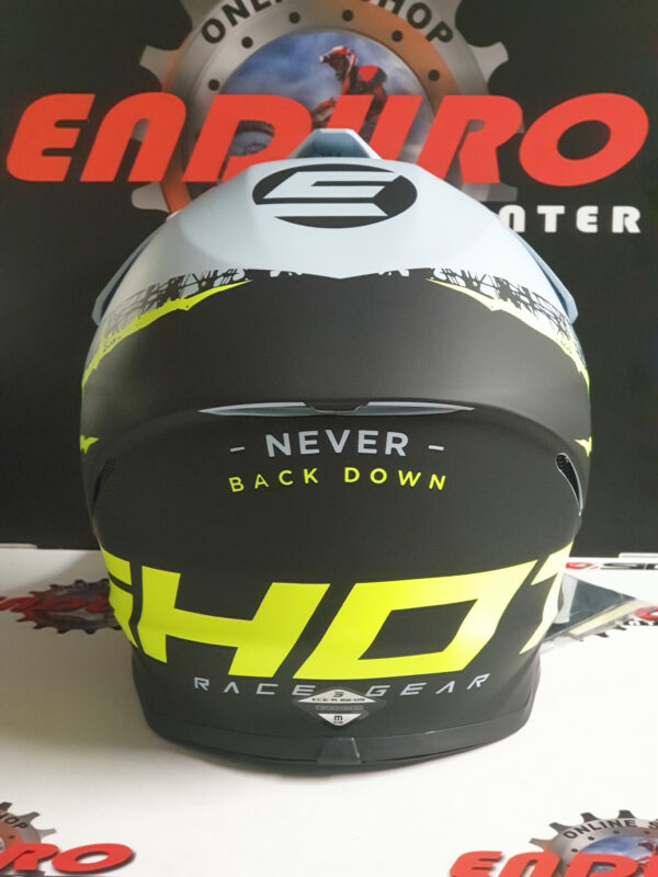 CAPACETE SHOT FURIOUS STORM BLK/LGTGRY/YLWFLU - Image 4
