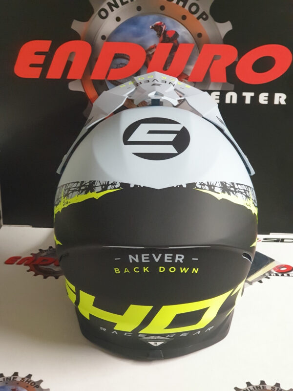 CAPACETE SHOT FURIOUS STORM BLK/LGTGRY/YLWFLU - Image 5
