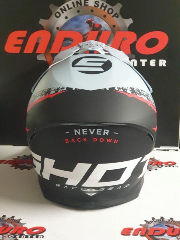 CAPACETE SHOT FURIOUS STORM BLK/LGTGRY/RED - Image 4