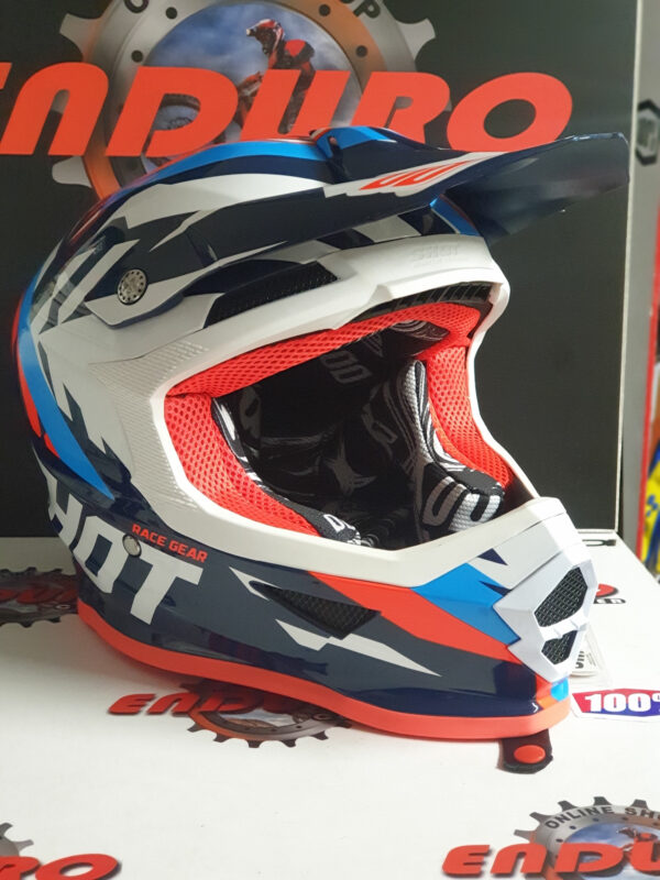 CAPACETE SHOT FURIOUS SCORE BLU/WHT/RED - Image 2