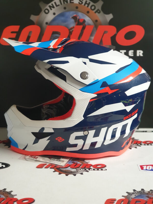 CAPACETE SHOT FURIOUS SCORE BLU/WHT/RED - Image 3