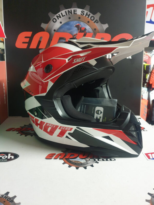 CAPACETE SHOT PULSE REVENGE RED/WHT/BLK - Image 2