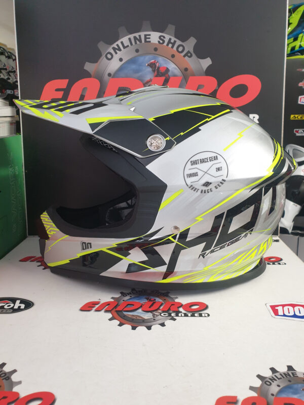 CAPACETE SHOT FURIOUS INFINITY GRY/BLK/YLWFLU - Image 4